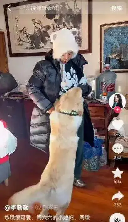 演員李勤勤收養(yǎng)周海媚愛犬