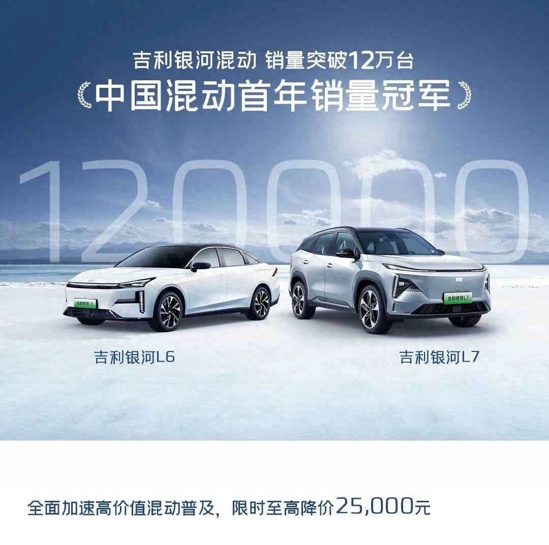 吉利銀河混動(dòng)銷(xiāo)量超12萬(wàn)輛,直降2.5萬(wàn)促銷(xiāo),劍指電混市場(chǎng)新霸主