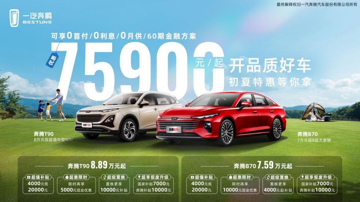 當(dāng)幸福來砸門!奔騰B70起售價僅7.59萬,炫技B級家轎市場